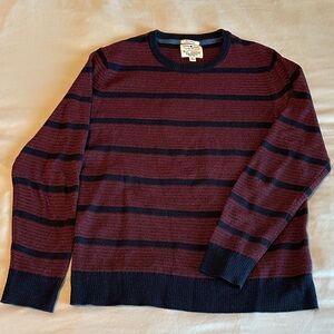 Classic Striped Crewneck Sweater - Burgundy/Navy